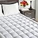MAEVIS Quilted Fitted Mattress Pad Cover King Size Stretches up to 21 Inches Deep Mattress Topper Cotton Top Pillow Top with Snow Down Alternative Fill