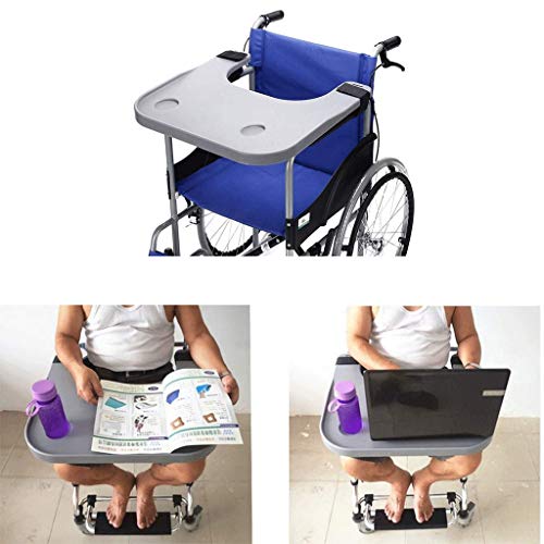 Bonarty Wheelchair Lap Tray Table with 2 Cup Holders,Universal Trays Desk Fit for Manual Powered or Electric Wheelchairs 22.8 x 20.9 x 1.2 inch