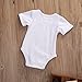 Baby Infant Girls White Color Short Sleeve Deer Head Bodysuit Romper Outfits (0-3 Months)
