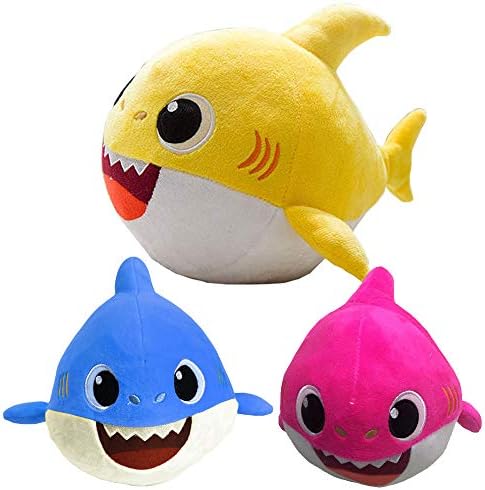 My Biby ベビーサメの歌うぬいぐるみおもちゃ 踊る赤ちゃんサメのぬいぐるみおもちゃ 期間限定の激安セール ブルー 赤ちゃんのお子さんへのギフトに最適 イエロー ピンク