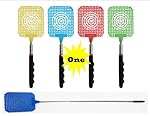 (1) One VAS "Who Let The Bugs Out" - Cushioned Grip Extendable Fly Swatter (Ships Random Colors)
