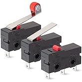 REDGOOSE 30PCS Micro Limit Switch 250VAC 5A SPDT 1NO 1NC Normally Open Close Limit Switch KW12-A/B/N(3X10PCS) 3 Pins Tact Mic
