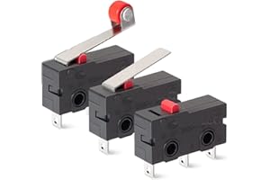 REDGOOSE 30PCS Micro Limit Switch 250VAC 5A SPDT 1NO 1NC Normally Open Close Limit Switch KW12-A/B/N(3X10PCS) 3 Pins Tact Micro Switches Kit
