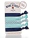 Mane Street Hair Ties (Blue) - Made From The Best Fold Over Elastic Material On The Market - No Tug Knotted Elastic Ribbon - Prevents Ponytail Holder Headache - Best Seller