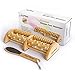 Foot Massager Wooden Roller - Relieve Plantar Fasciitis, Heel & Foot Arch Pain + Foot File Relaxation Gift, Acupressure, Trigger Points, Blood Circulation, Reflexology