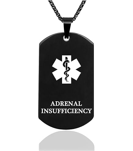 Adrenal Insufficiency Medical Necklace for Men Women - Stainelss