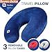 Travel Pillow Made of Memory Foam with 3 Removable Pillow Cases - Your Best Neck Support on a Train, Airplane, Car, Bus Or While Camping - Comfortable U Shaped Cushion by Handua