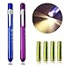 Zitrades Nurse Penlight Reusable Medical LED Pen Light White Purple Color for Nurses Doctors with Pupil Gauge Free Battery (Warm White)