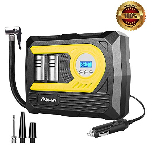 Tire Inflator, Tire Pumps for Automobiles-Portable Air Compressor 12V DC 100 PSI - Auto Shutoff- Digital Display