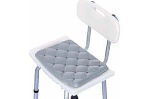 PAZ WEAN Waterproof Shower Cushion Seat Pad for Bath Bench, Chair, Bathtub, or Walk-in Tub, Non-Slip Foam Bath Seat with Drain Holes, Tailbone Relief Support Padded Bench Cushion for Seniors Inside Shower