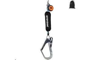 RTOVZON 6 Feet Self Retracting Lifeline, Web SRL, No Tangle + External Shock Absorber, Retractable Safety Lanyard, Fall Protection Gear, OSHA ANSI Comply