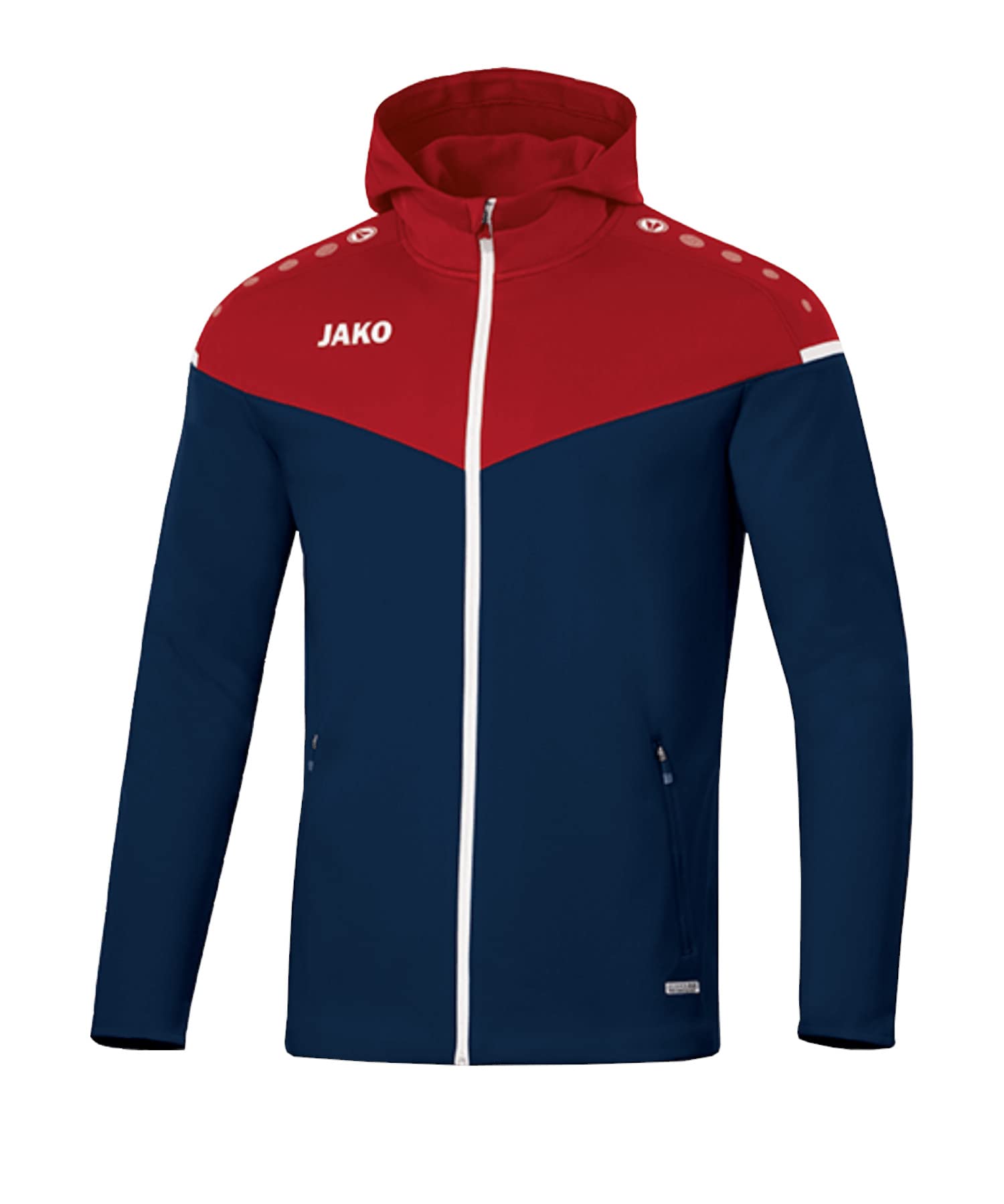 JAKO Women's Champ 2.0 Hooded Jacket, Marine/Chili Red, 36 (EU) — image 1