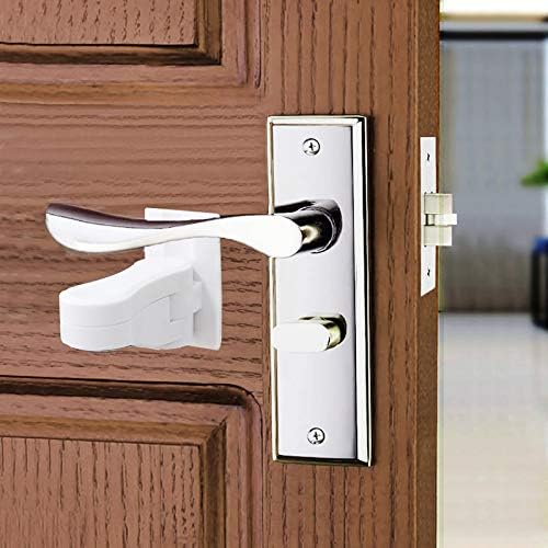 Door Lever Locks(4 Pack), Child Proof Doors & Handles 3M Adhesive
