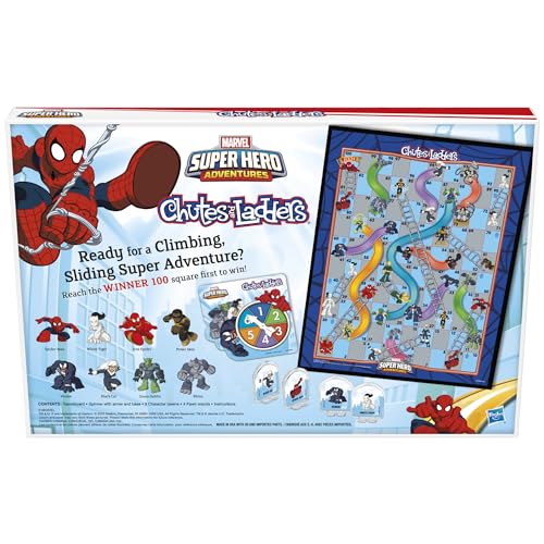 Hasbro Gaming Chutes and Ladders Marvel SpiderMan Edition Board Game for Kids Ages 3 and Up