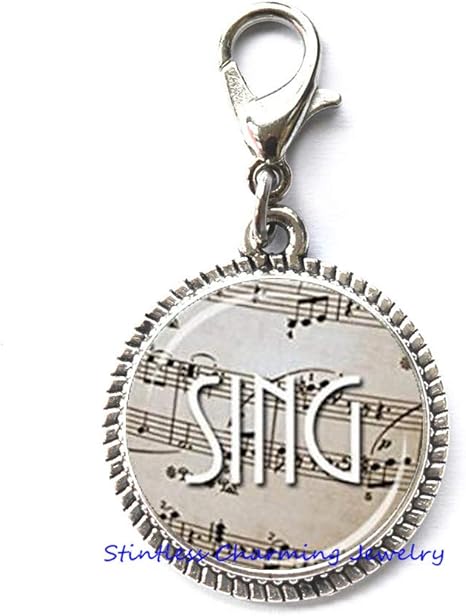 Amazon Sing ジッパー プル スイング ロブスタークラスプ シンガー ギフト セピアとホワイト ミュージシャンギフト シンガー ジッパー プル 音楽 恋人 ギフト ミュージシャン ジュエリー 音楽教師 ギフト Jp159 mm インテリア オンライン通販