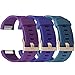 UMAXGET 3-Pack Waterproof Bands Compatible with Fitbit Charge 2, Special Edition Adjustable Replacement Bands for Fitbit Charge 2, Women Men (Small, Plum+Navy blue+Slate)