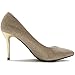 Ollio Women's Shoe Metalic High Heel Glitter D'orsay Pump