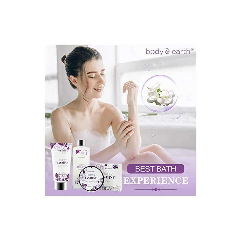 Bath Gift Set for Women Luxurious 8 Pcs Bath Set with Jasmine Scented