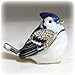 Baby Blue Jay Figurine Box - Swarovski Crystals, Trinket, Keepsake, Jewelry Box