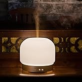 Essential Oil Diffusers for Large Room 280ml Aromatherapy Diffuser for Home - Glass Cover, 4 Timers, Auto Shut-Off, Adjustable Lights, No Beep