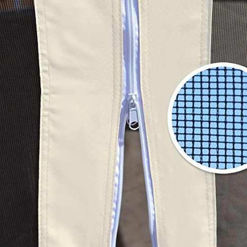 BenefitUSA Replacement Mosquito Netting for 10' x 10' Gazebo, Zippered Mesh Sidewalls Only, Pack of 4 (10' L X 6.4' W for 10' x 10' Gazebo, Ecru)