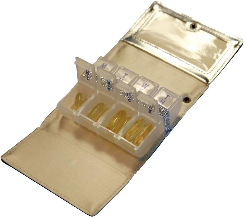 Pill Organizer Box Weekly Case -8 Compartments, Lobuprofen, Vitamins, Allergy Medicine, Aspirin, Supplements Organizer Box: Health & Personal Care