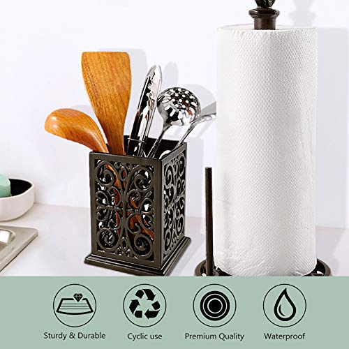 Vintage Decorative Kitchen Utensil Holder, Cooking Utensil Organizer for Countertop Cooking