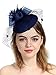 Zivyes Fascinator Hats for Women Pillbox Hat with Veil Headband and a Forked Clip Tea Party Headwear