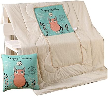 Go Now Linen Pillow Digital Cartoon Animals Quilt Car Sofa Cushions Multifunction Air Conditioning Bedroom Quilt Pillow