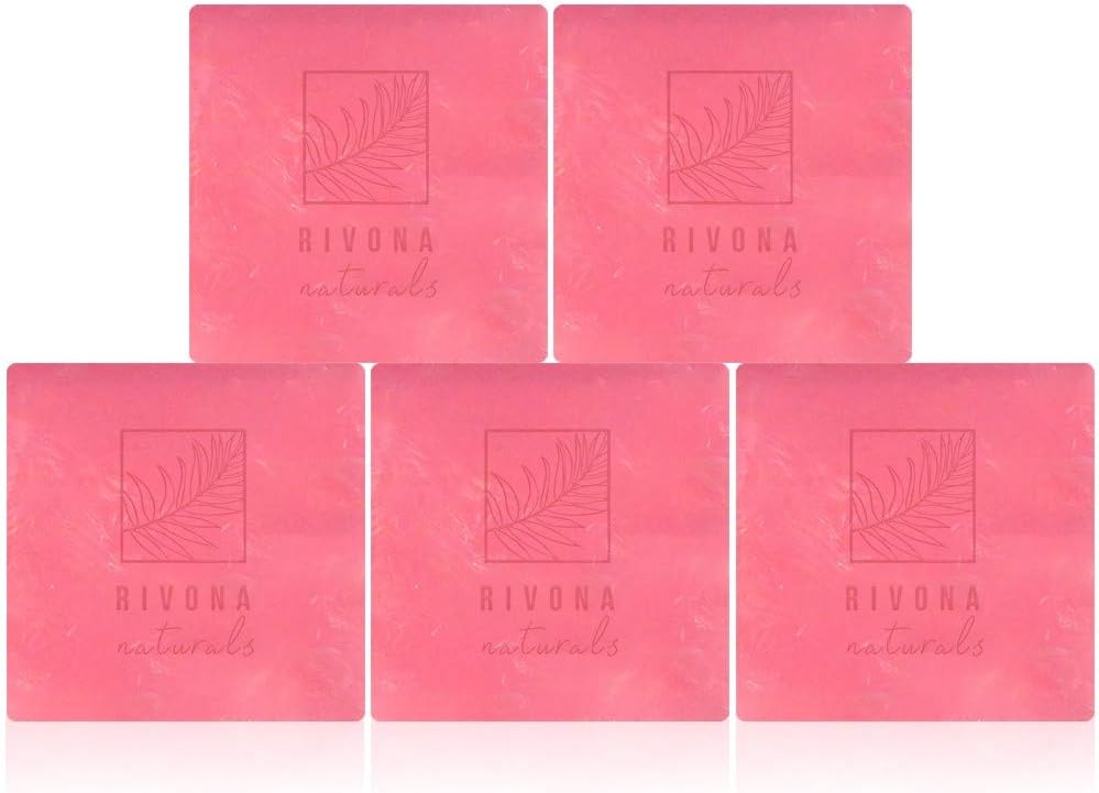Rivona Naturals Indian Rose Soap for Skin Whitening, Deep Cleansing, Refreshing & Exfoliation for Men & Women, Natural Organic Handmade Soap - 100 G, Pack of 6 (Paraben Free)
