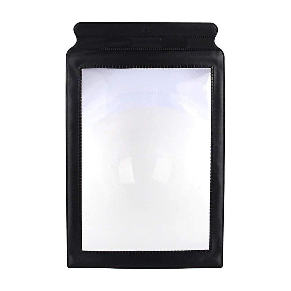 SOUHE A4 Full Page Reading Magnifier Large Rectangular x3 Magnifying Glass for Reading Book Newspaper Black