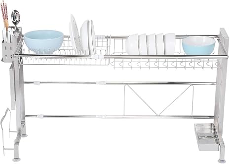 Zouminyy Schüssel Lagerregal, Feste Struktur Geschirrablage Rack, 304
