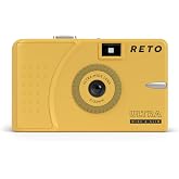 RETO Ultra Wide and Slim 35mm Reusable Daylight Film Camera - 22mm Wide Lens, Focus Free, Light Weight, Easy to Use (Muddy Yellow)