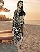 Fancyqube Women's Chiffon Kimono Cardigan Capes Leopard Floral Loose Beachwear Bikini Cover Up Leopard One Size