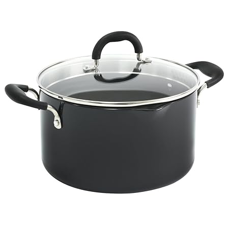 ProCook Gourmet Non-Stick | Fleischtopf mit Deckel | mit Antihaftbeschichtung | Induktion | mit Abgießdeckel | 24 cm Ø, 6,0 l