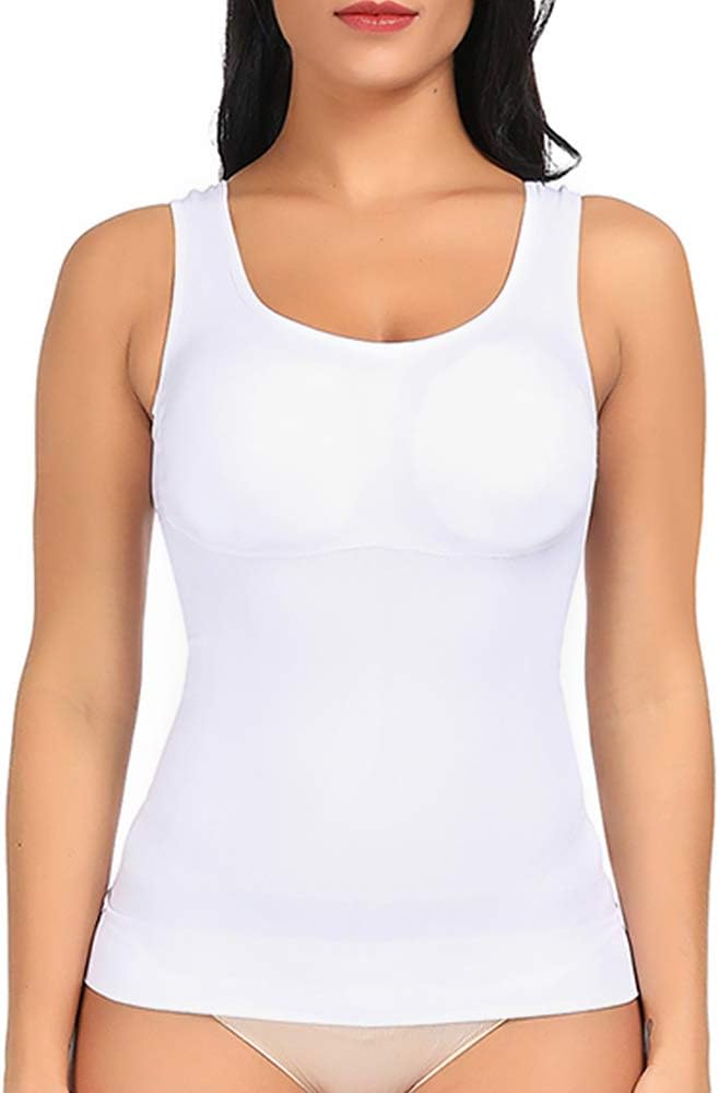 Womens Basic Camisole Tank Top Cami with Built in Shelf Bra Removable