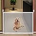 Accmor Magic Gate for Dogs, Portable Folding Pet Safety Gate Mesh Magic Gate for Dogs with Removable Hook, Pet Safety Enclosure Install Anywhere (White)