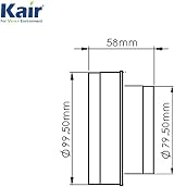 Kair Ducting Reducer 100mm to 80mm Ducting Connector Ventilation view 2