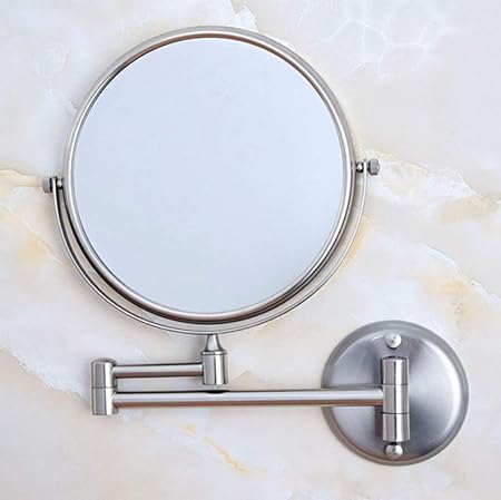Ludsuy Accessoires De Salle De Bain Miroirs 8 Ronde Mur Double Miroir De Maquillage 3 X Miroir Grossissant Morrir Cosmetique Salle De Bain Miroir Nickel Brosse Miroir Amazon Fr Bricolage