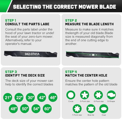 Grasscool 942-0741A 21 inch Deck Troy Bilt Mower Mulching Blade Replacement | Fits TB110 TB240 TB230 TB130 TB200 TB130XP TB160 TB210 TB320 Push Lawn Tractor 742-0741A,Mulch Bagger Sharp Cuts Grass Gator