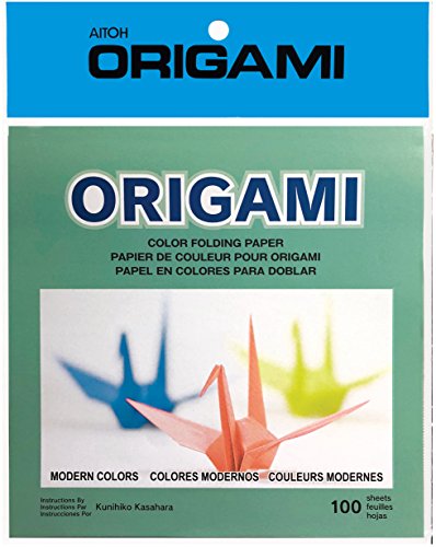 Aitoh Origami Paper, 5 7/8 inch Square, 100 Sheets, Modern Colors, Assorted (MOG-4)