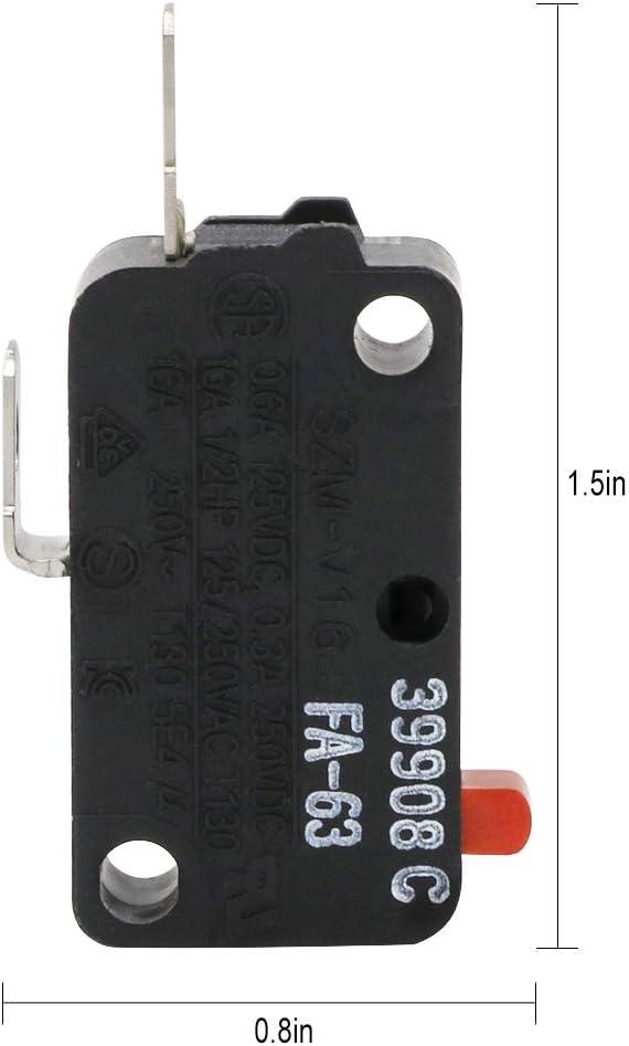 Primeswift Microwave Oven Door Switch SZM-V16-FA-63 WB24X829 Replacement for SZM-V16-FD-63 AP2024337,2 Pack: Home Improvement