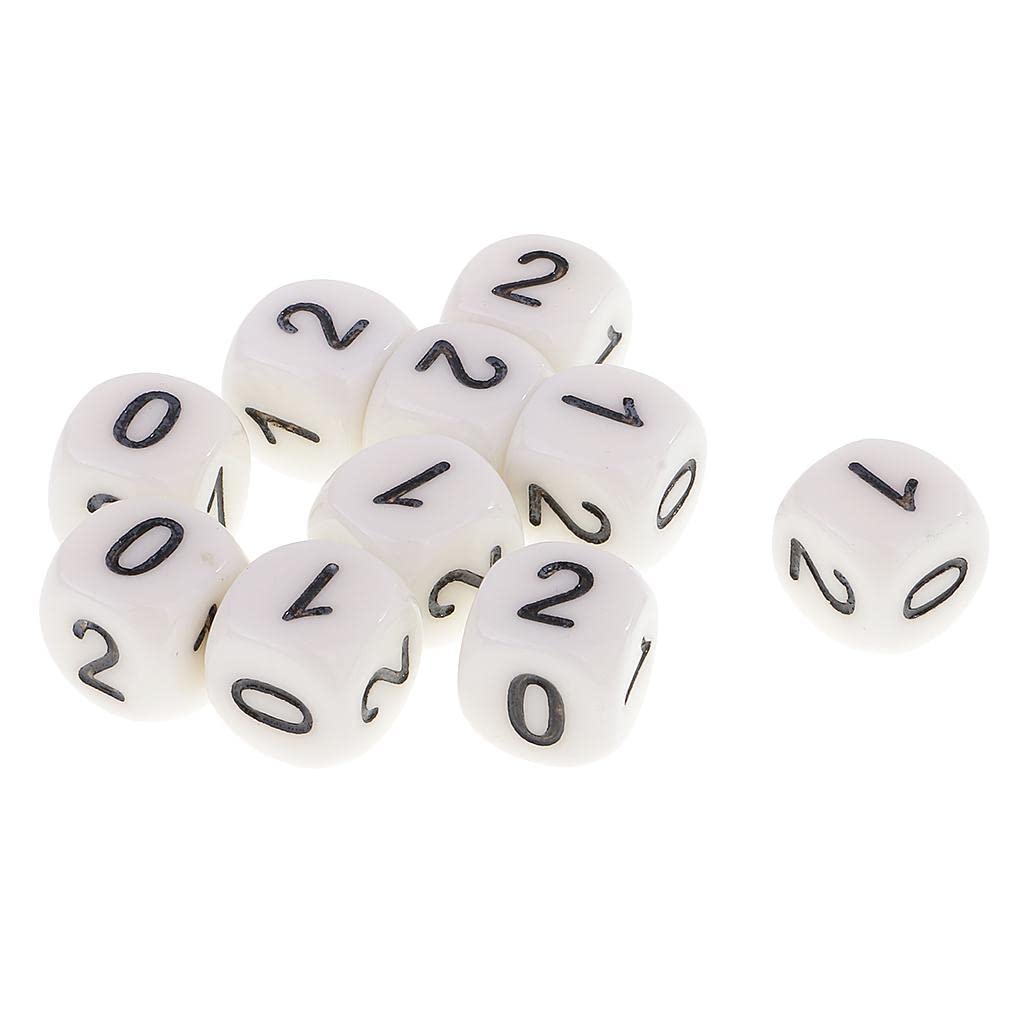 Fancyes 10PCS D6 Numeric 0 1 2 and Mathematics Game