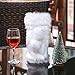 AerWo Faux Fur Wine Bottle Bag, White Christmas Wine Bottle Cover for Winter Holiday party decorations, 13 x 6 inch