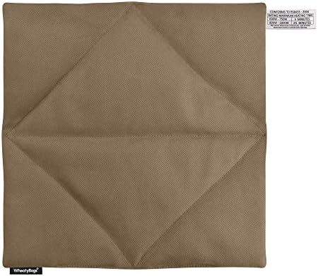 Wheat Bag Large 34cm Square Microwave Heat Pack (or use as a Cold Pack) by WheatyBags® (Luxury Cotton Fabric - Mole Brown with Lavender)