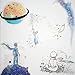 CHengQiSM The Little Prince Sticker Planet and Fox Golden Blue Stickers Set (60PCS) Decorative Sticker Decoration for Scrapbooking, Calendars, Arts,DIY Crafts, Album,Bullet Journal,Letter Sticker