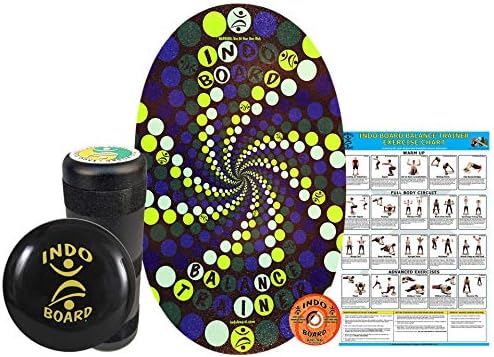 INDO BOARD Original Training Package - Balance Board for Fitness Training and Fun - Comes with 30" X 18" Deck, 6.5" Roller and 14" IndoFLO Cushion - 14 Color Choices