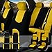 FH Group FB050115 + F14407 Full Set Flat Cloth Car Seat Covers with Premium Carpet Floor Mats, Yellow/Black- Fit Most Car, Truck, SUV, or Van