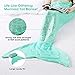 LANGRIA Mermaid Tail Blanket Glittering Flannel Super Soft Cozy Warm Lightweight for Kid Girl Adult All Season (60 x 25 inches, Green)