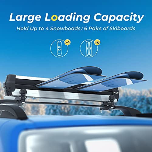 BougeRV Ski & Snowboard Racks 2.0 with AntiTheft Lock, Extension with